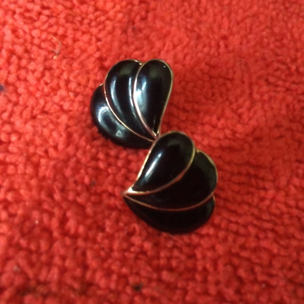 **Black & Silver Shell Earrings